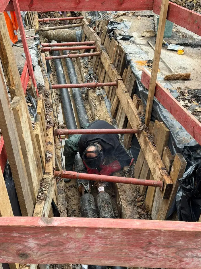 Soudure de canalisations enterrées en tranchée